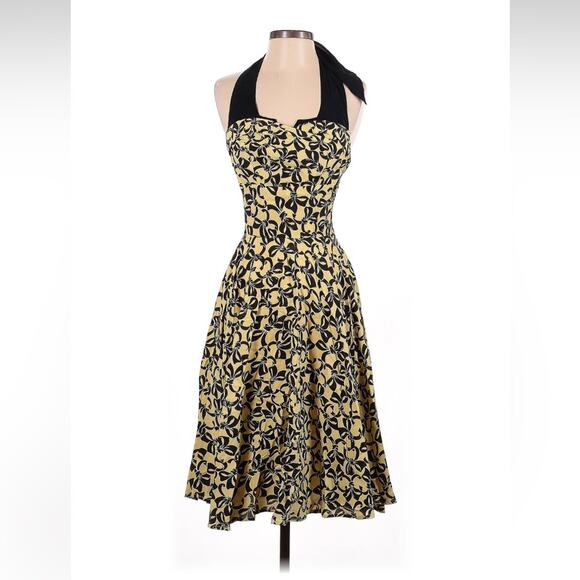Trashy Diva pinup bow print fit and flare retro rockabilly dress, xs - Picture 1 of 9